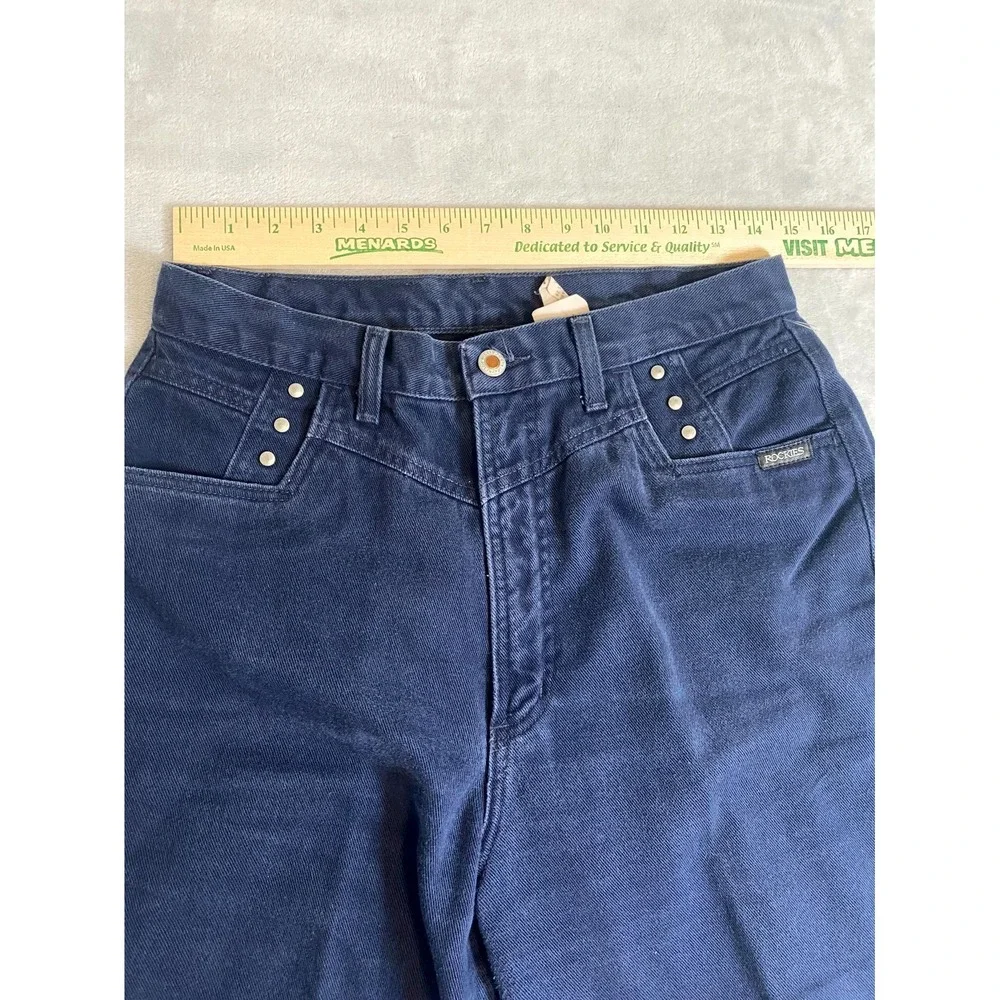 Rockies Authentic Jeans Bareback Womens Size 29 Blue‎ Logo Denim Studded
